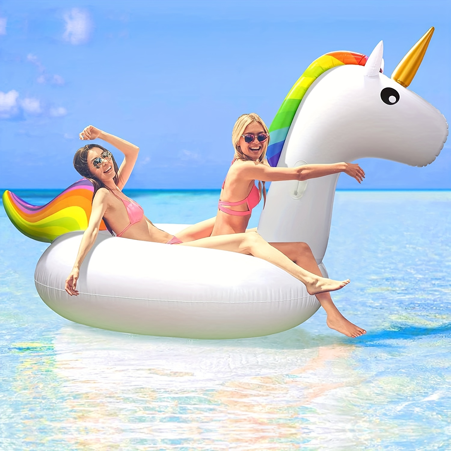 Inflatable unicorn 2024 pool float