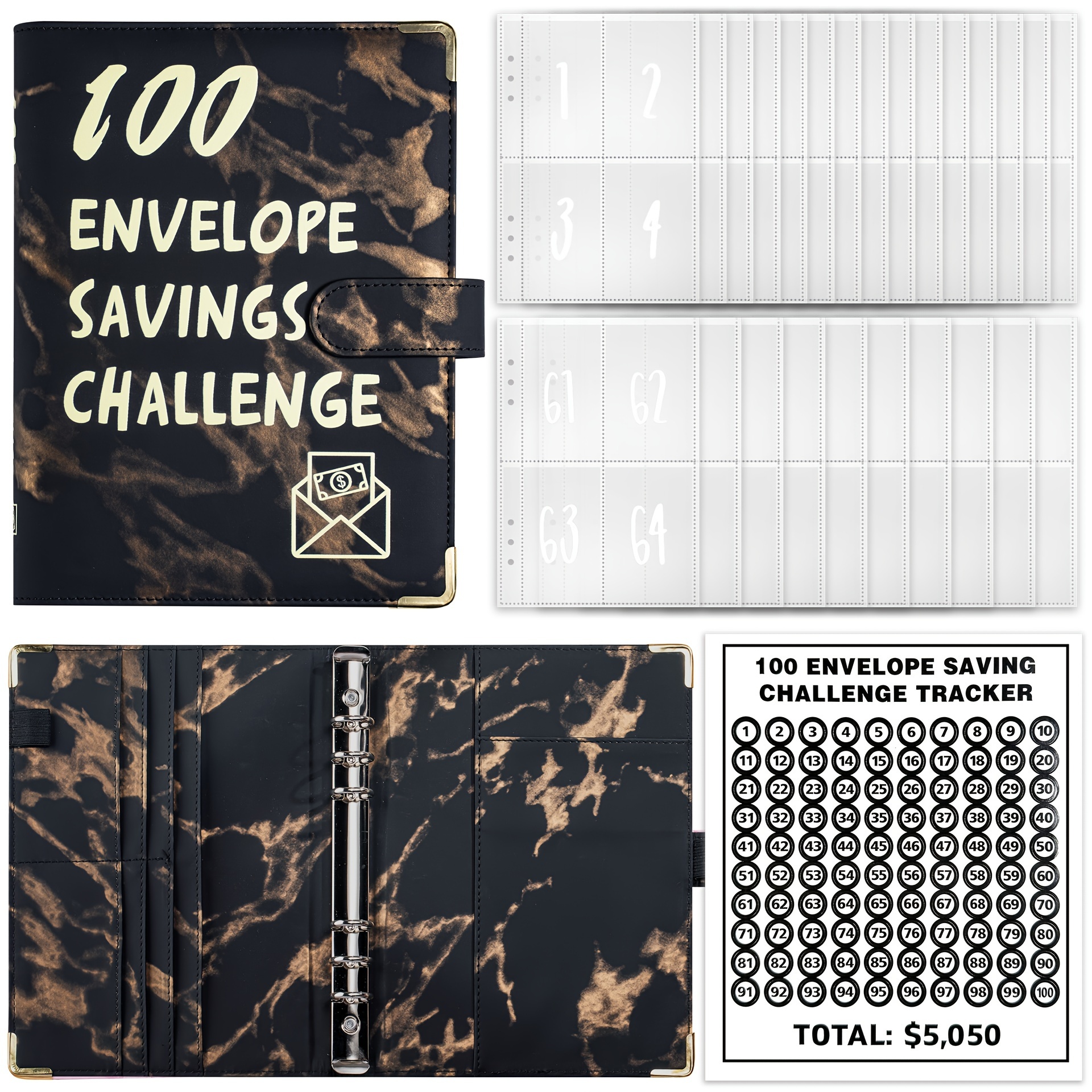  100 enveloppe tracker défi d'épargne: Journal de suivi