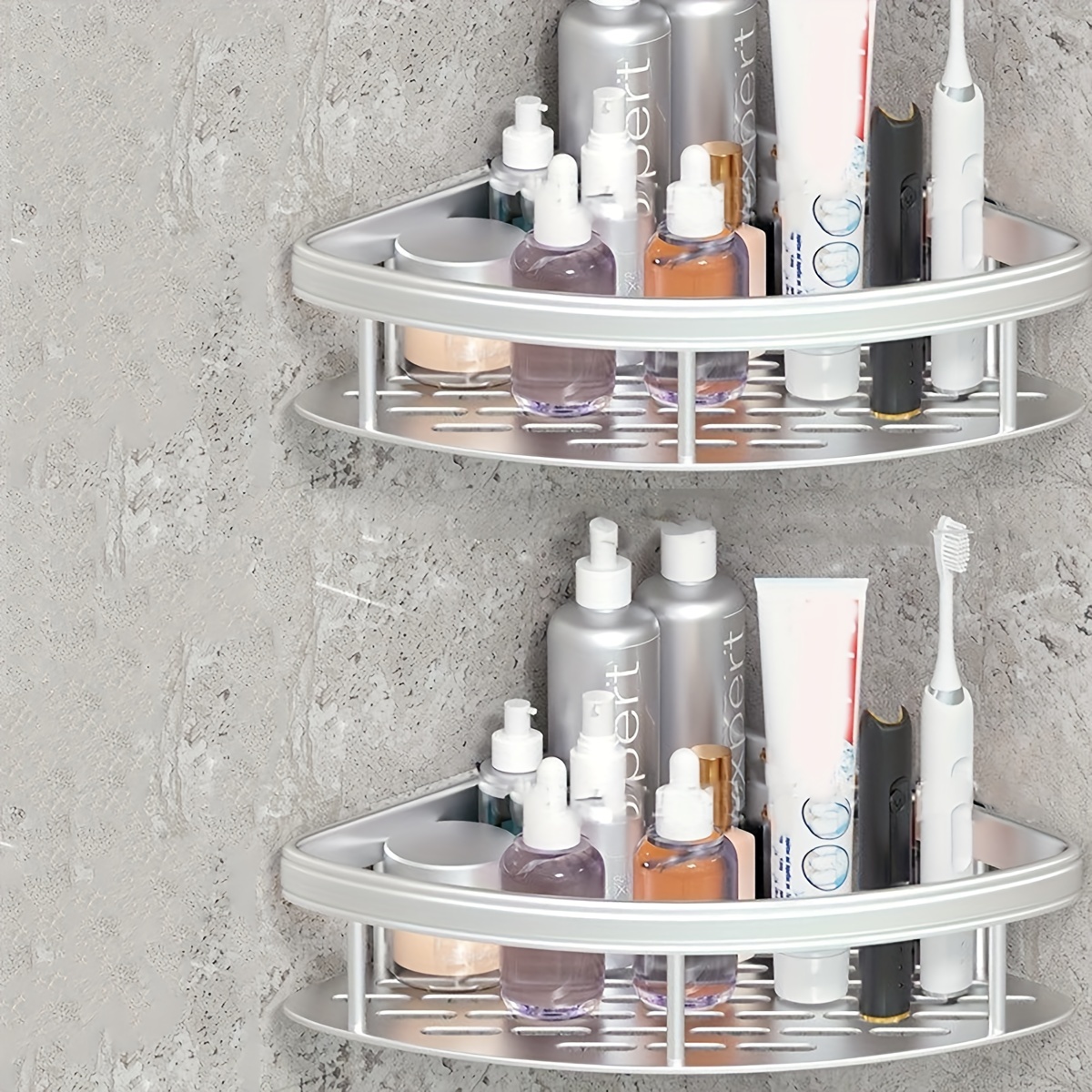 Triangle Shower Shelf With Shampoo Holder Shampoo Body - Temu