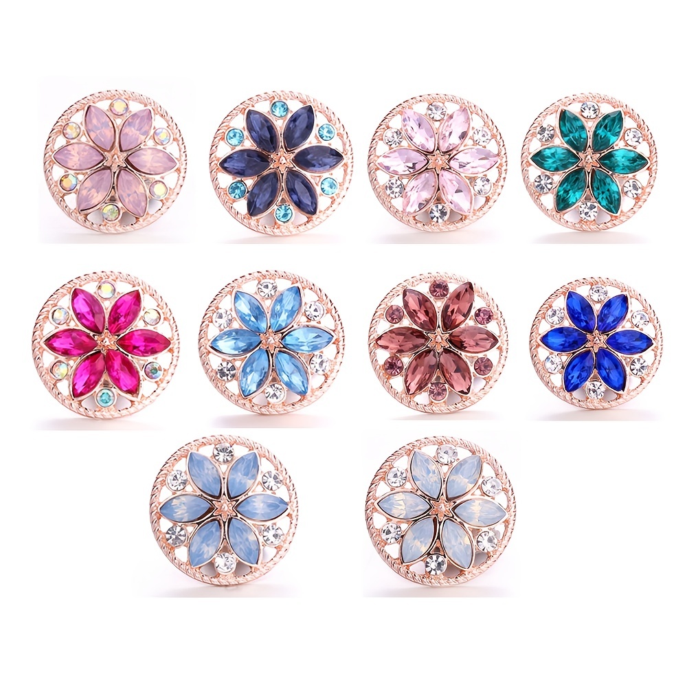 1pc Round Button 18mm Noosa Point Drill Buckle Bangle DIY Accessories Pendant