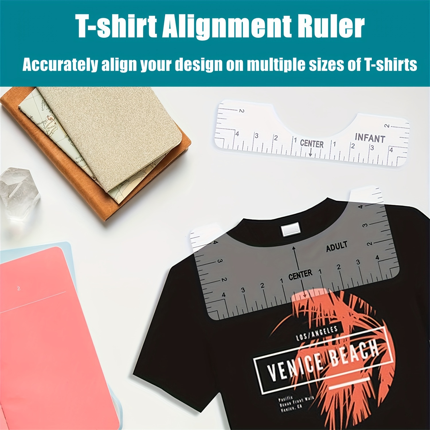 T-Shirt Alignment Tool - T Shirt Ruler Guide Kids Retractable Tape