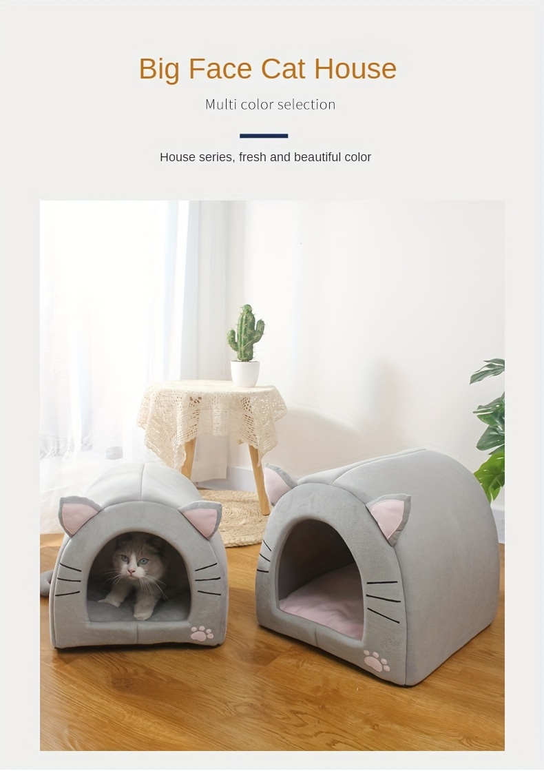 Cat House season Enclosed Warm Cat Beds Indoor Cat Pet Tent - Temu