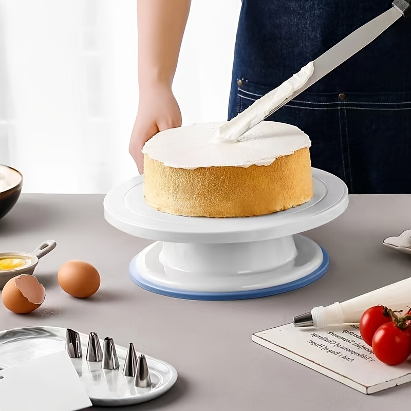 28cm Plastic Cake Turntable Rotating Anti-skid Round Cake Stand Kitchen DIY  Pan Baking Tool Cake Decoration Accessories