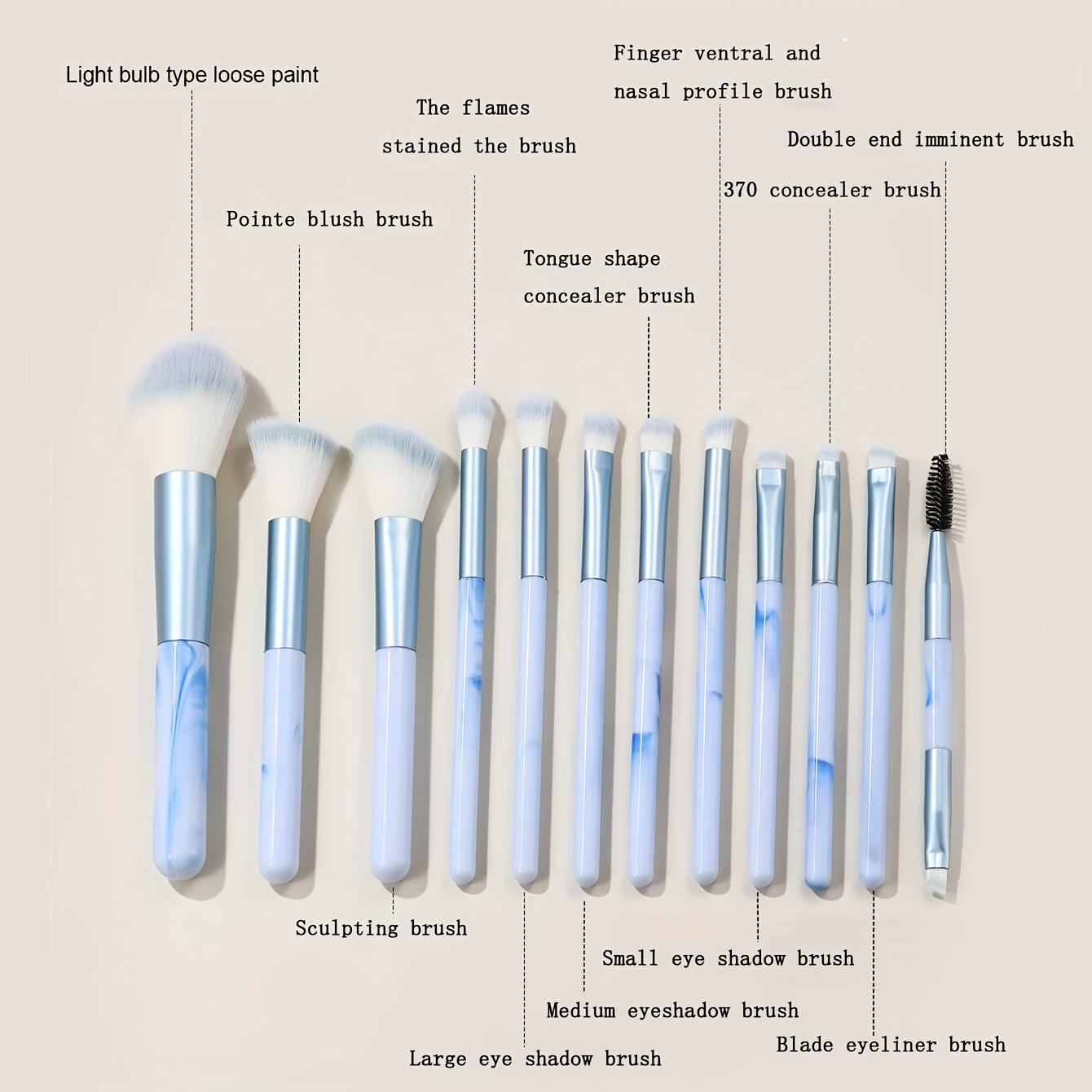 12pcs High-end Light Gray Makeup Brush Set + Cosmetic Foundation Sponge  (dry Wet Dual Use) + Pink Brush Cleaner Kit Combo