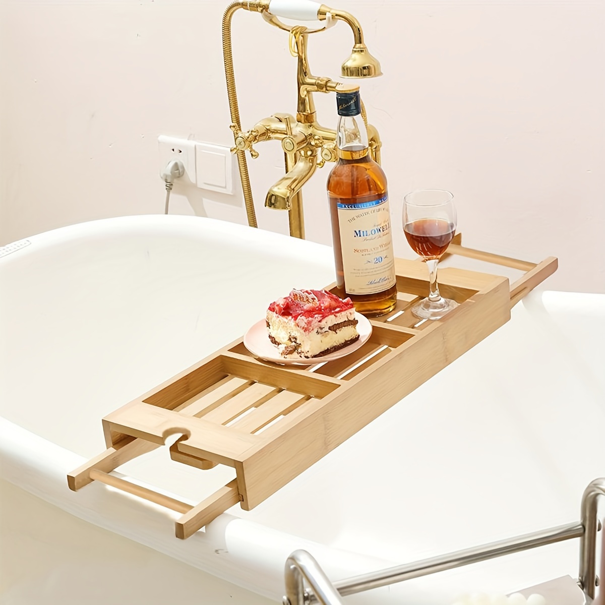 Bathtub Tray Adjustable Bath Tub Organizer Tub Organizer Holder For Wine  Cup Soap Dish Book Space Phone Slot For Spa Bathroom - AliExpress