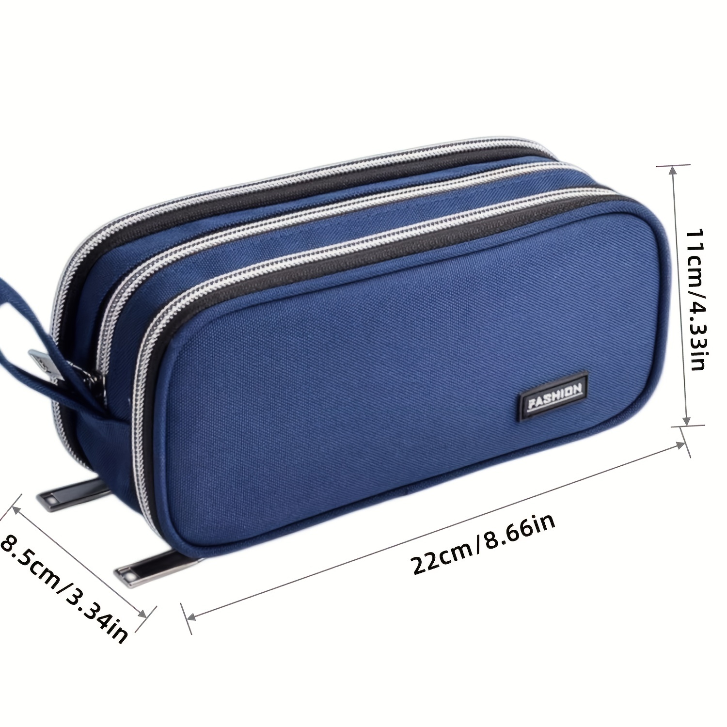 Large Pencil Case,3 Compartments Pencil Pouch Capacity Pencil Bag Cosmetic  Makeup Pouch Stationery Storage Pen Bag for School Teen Girl Boy Men Women