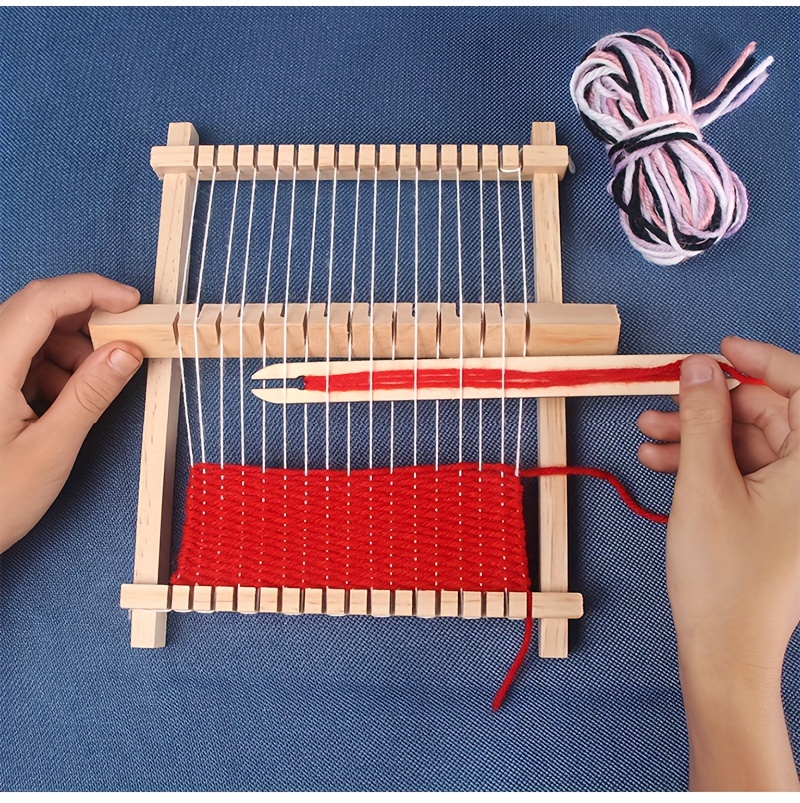 Wooden Small Weaving Loom DIY Tapestry Craft Knitting Pattern Woven Board Mini  Loom Household Crafting Kids Beginners Children Rectangle S 