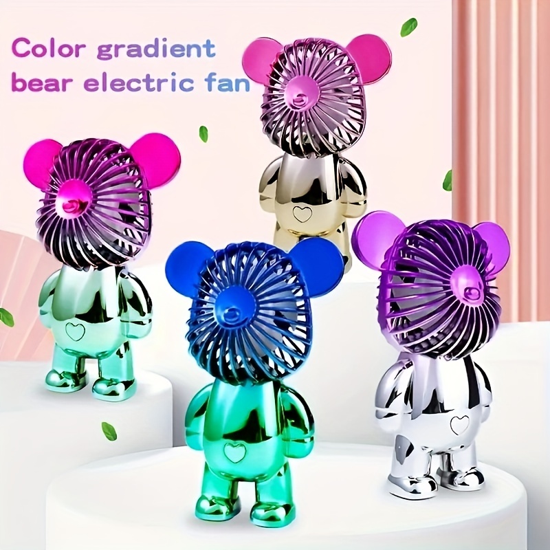 Mini Cute Bear Desk Fan Electroplated Bear Fan, Car Perfume, Car Air  Conditioning Outlet, Durable And Fragrant Aromatherapy Cooler Mini Portable  Fan For Car Bedroom Office Travel Summer Essential Beach Vacation Essential