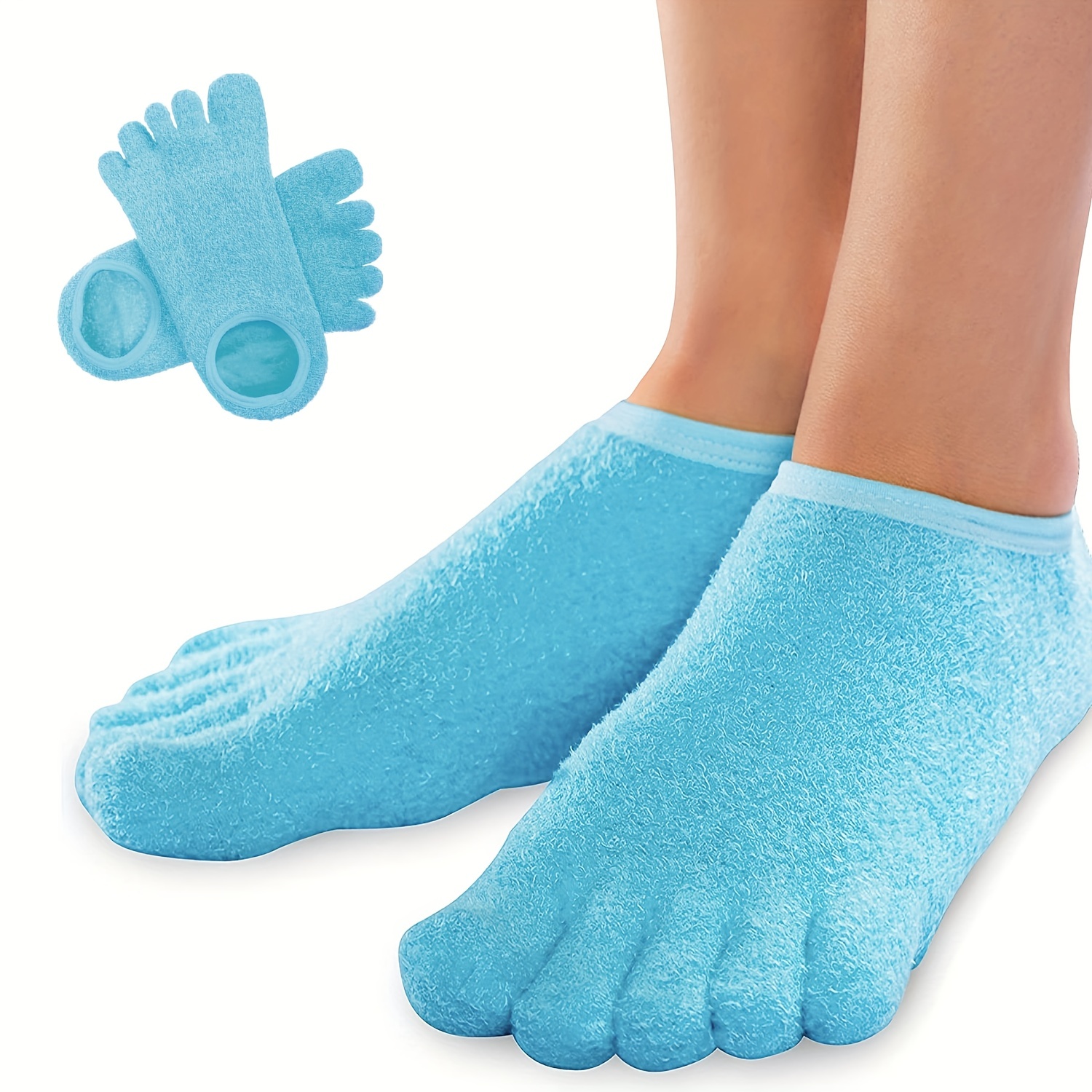 Moisturizing Socks Heel Gel Sock - Callus Rough Foot Care Treatment Soft  Silicone Gel Lined Infused Lotion Spa Socks|2 Pairs Cotton Gel Sleeves for