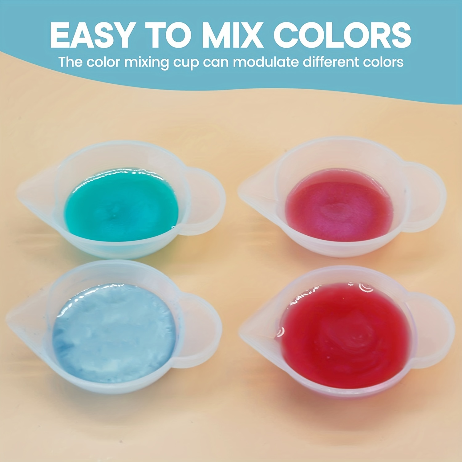 Resin Silicone Mixing Cup, Reusable Color Mixing Cup for Epoxy Resin