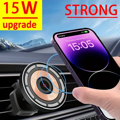 15W Magnetische Auto Wireless Ladegeräte Luftauslass Handy Ladegerät Halter  Für IPhone14 13 12 Pro Max Magnet Adsorb Schnellladung - Temu Austria