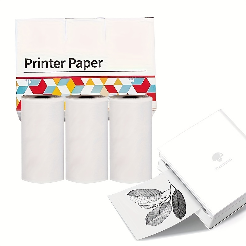 Phomemo T02 White Non-Sticky Paper (53mm x6.5m), 3 Rolls, Keep 10 Years!