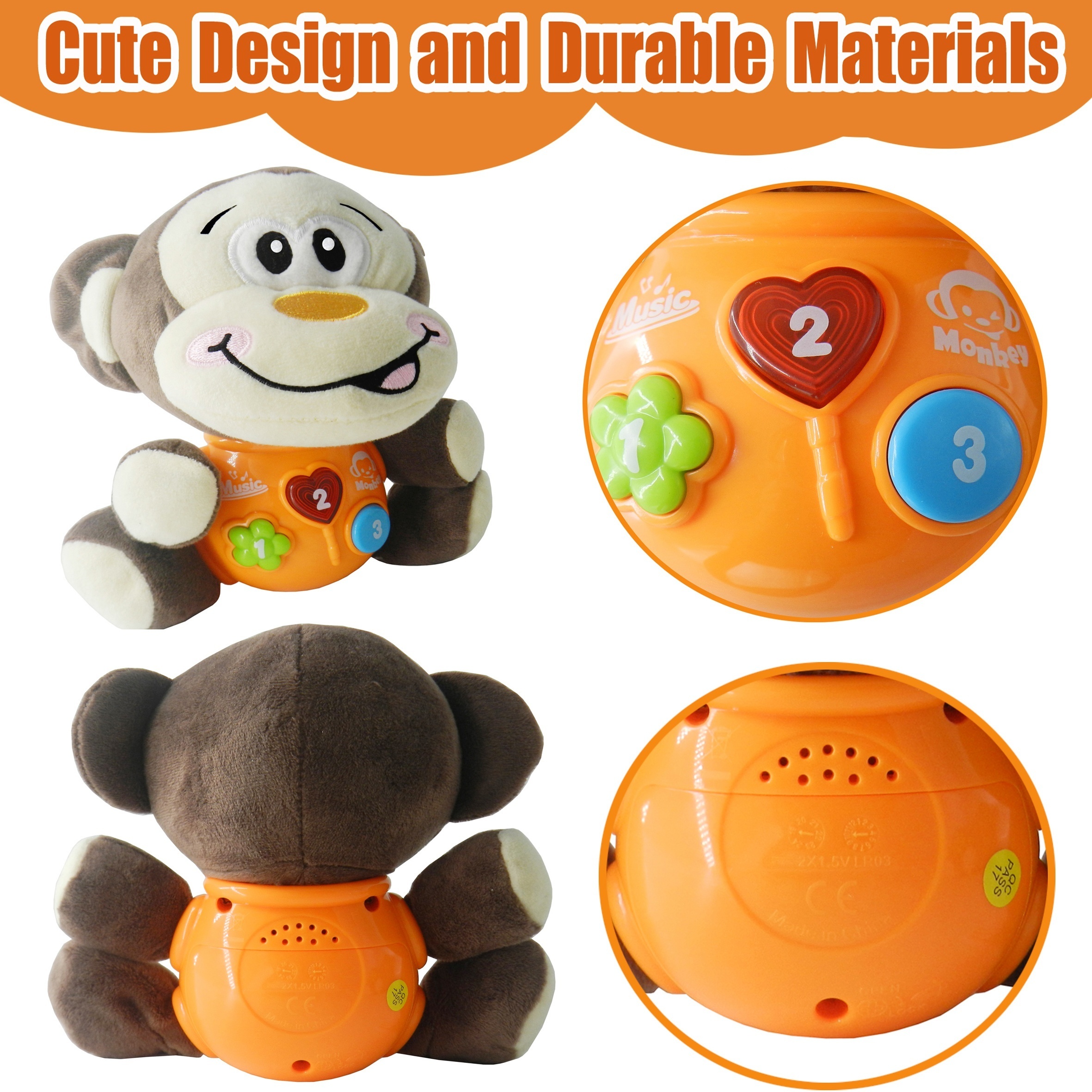 Mono De Peluche Música Juguetes Para Bebés 0 3 6 9 12 Meses - Temu Spain