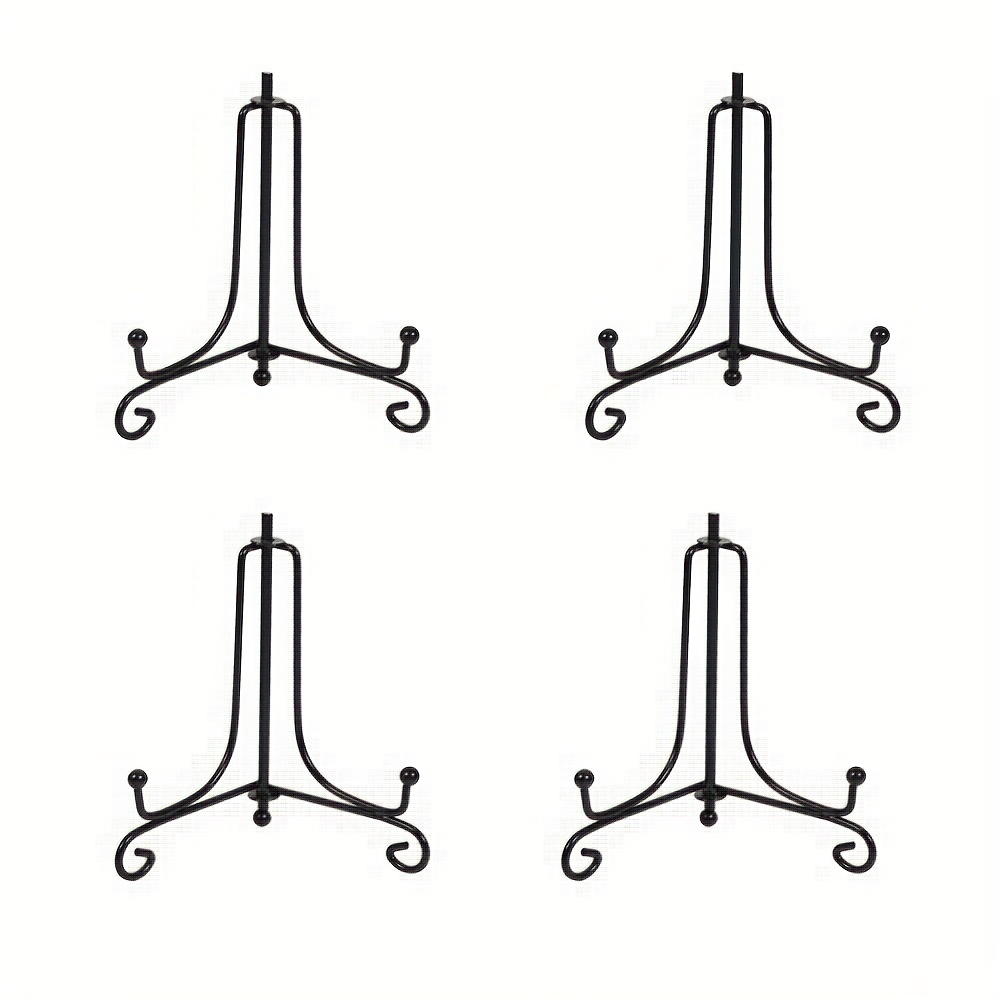 Black Plate Stands For Display Iron Easel Stand Plate - Temu