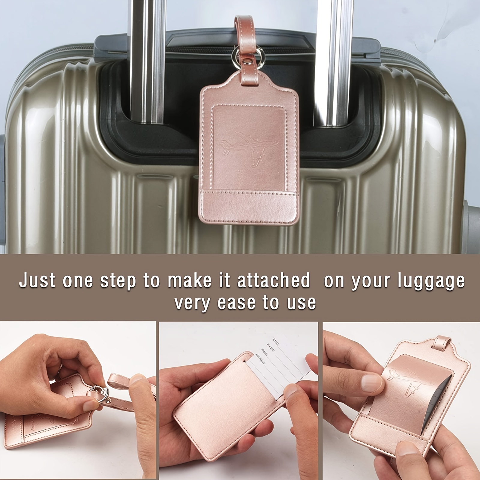 Luggage Tags, Premium Pu Leather Luggage Tags Privacy Protection Travel Bag  Labels Suitcase Tags - Temu
