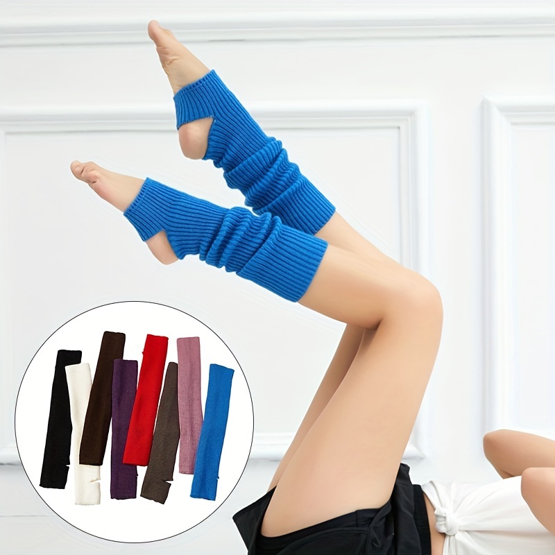 No Show Socks Women Solid Knitted Warm Yoga Knee Ballet Dance