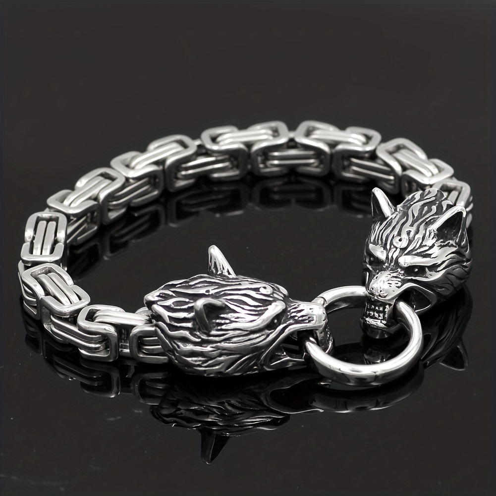 Retro Wolf Head Bracelet For Men Daily Decoration Gift