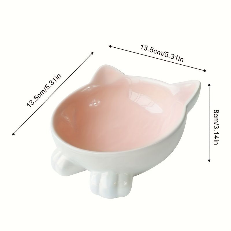 Tilted Elevated Food Or Water Bowls,cute Ceramic Cat Bowl Non-slip