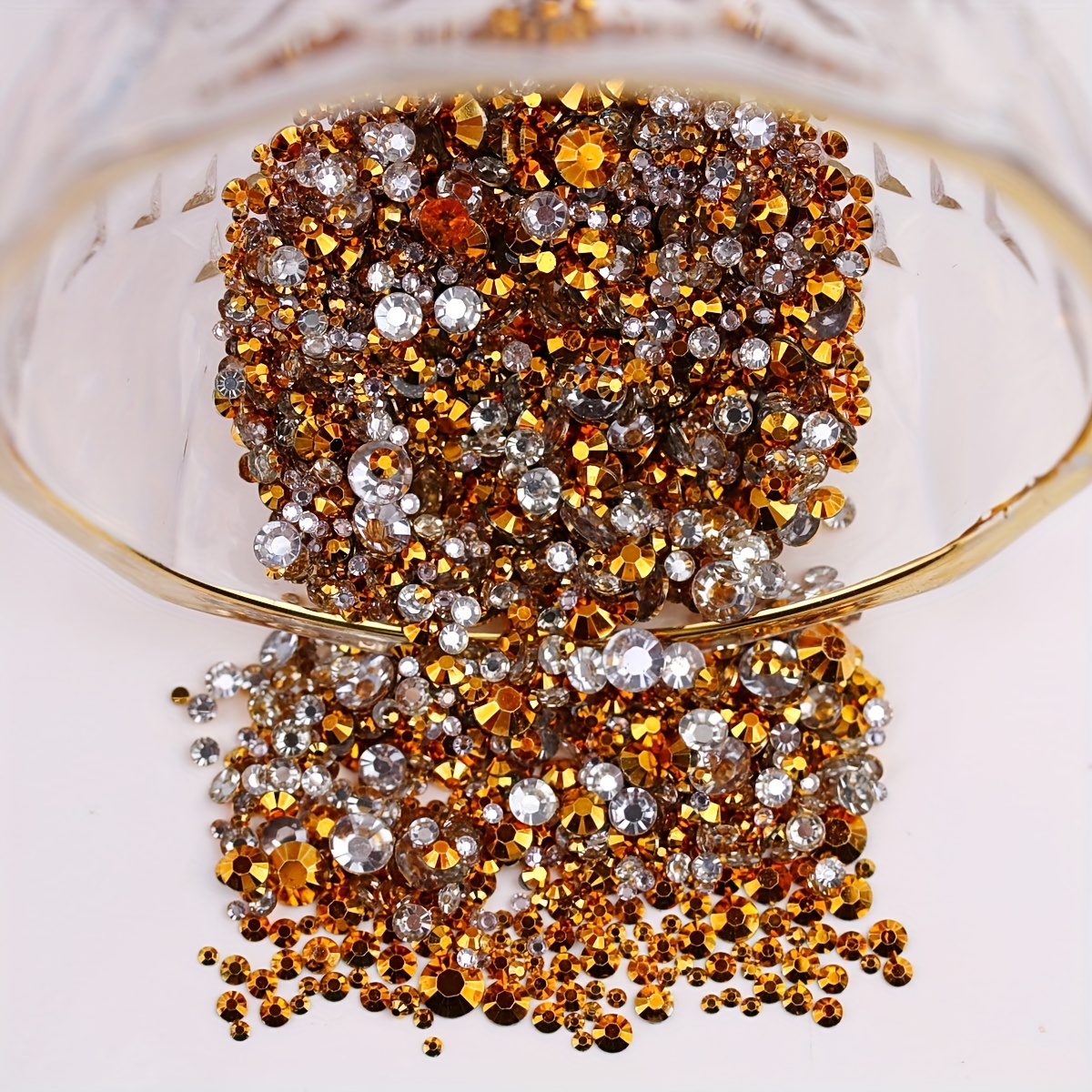 Brown Rhinestones Flatback, Brown Glitter Rhinestone