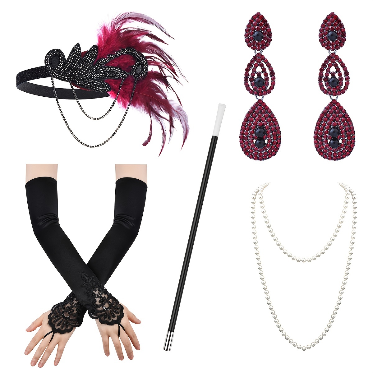 6pcs Ensemble D'accessoires De Masquerade Pour Femmes De Style