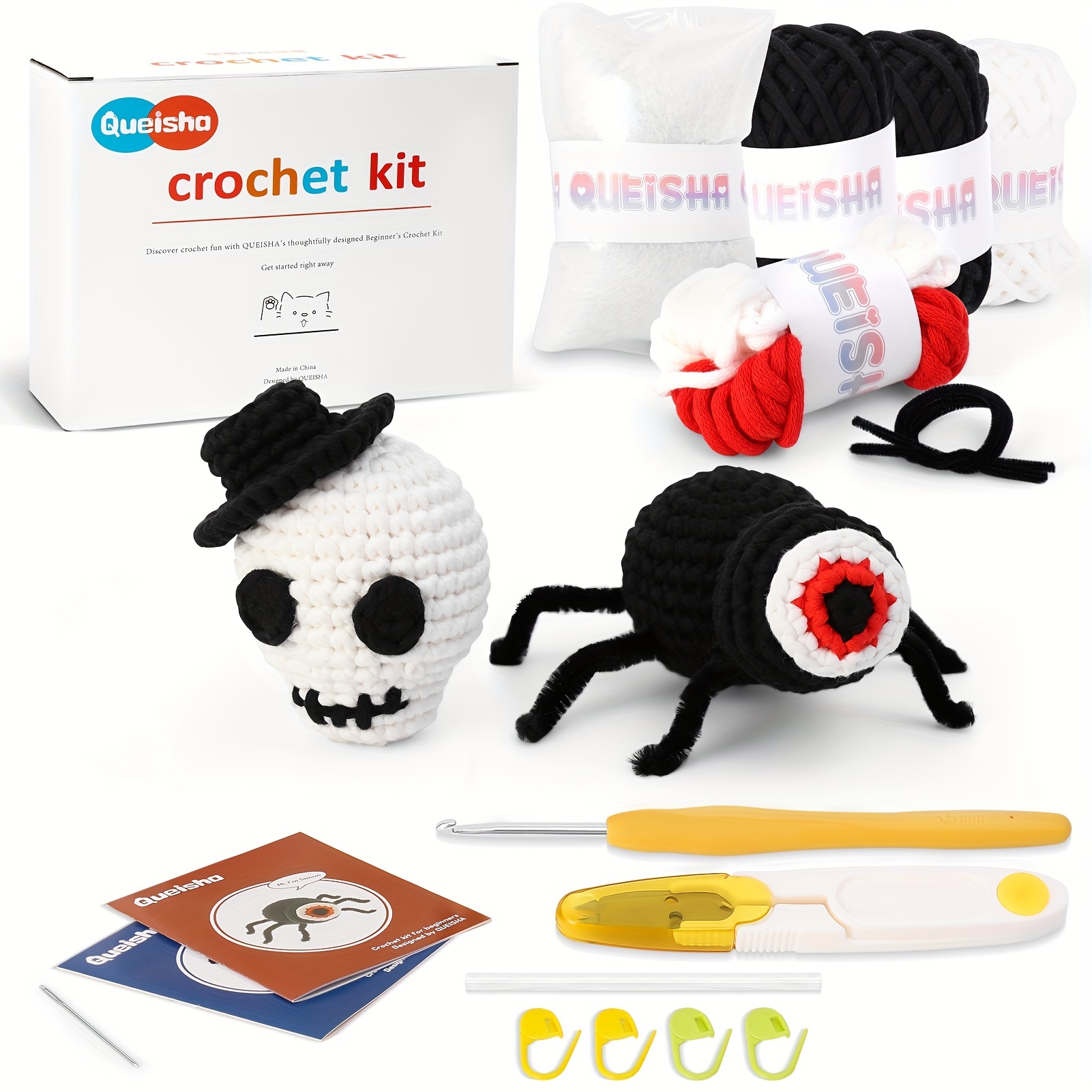 Crochetta Crochet Kit for Beginners - Crochet Starter Kit with Step-by-Step Video Tutorials, Learn to Crochet Kits for Adults and Kids, DIY Knitting