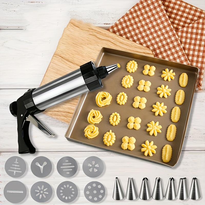 Cookie Press Gun Kit Manual Cookie Maker With 13 Cookie Mold - Temu