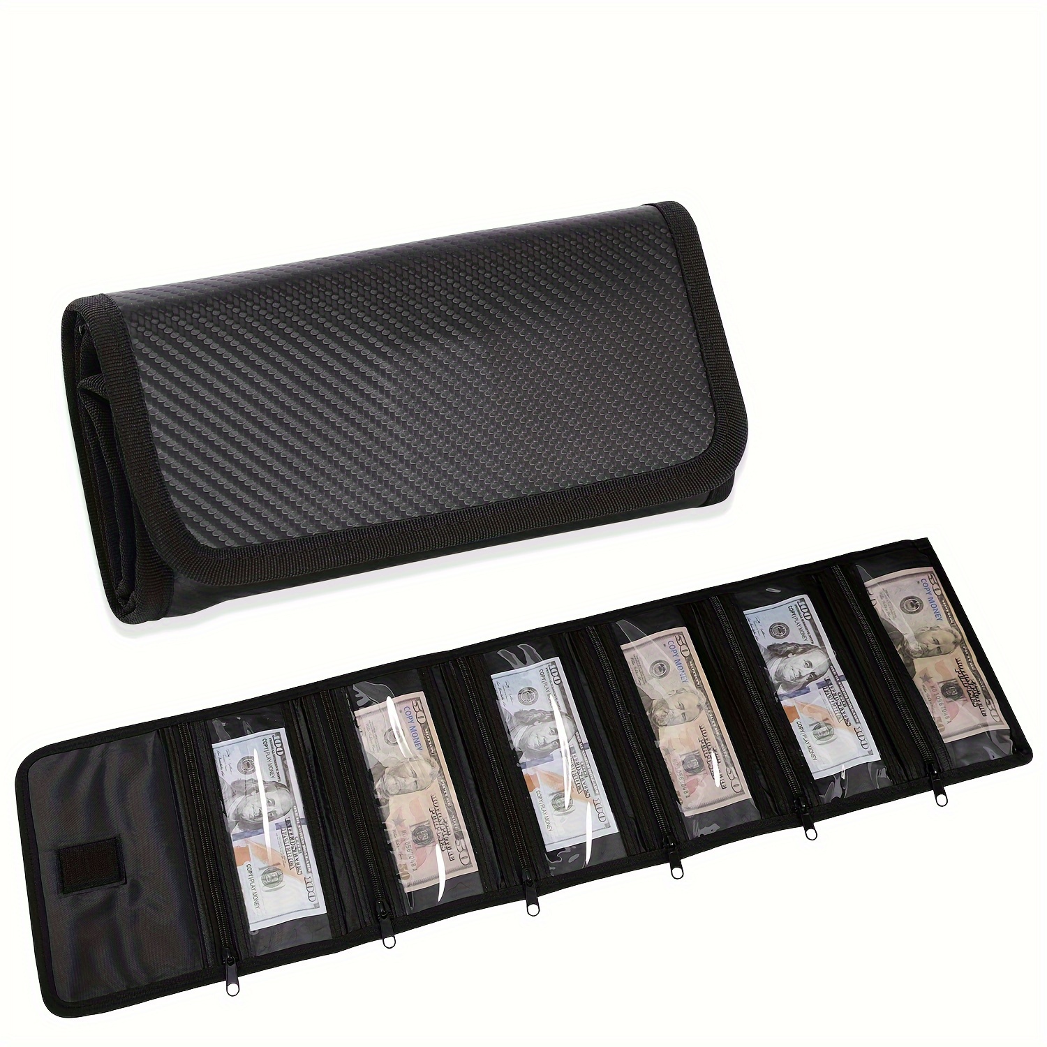 Money Wallet Money Organizer For Cash With 6 Zippered Pocket Multipack Money  Pouch Cash Bill Organizer Envelope Wallet Money Bag Small Travel Money  Holder For Budgeting Receipt And Tips