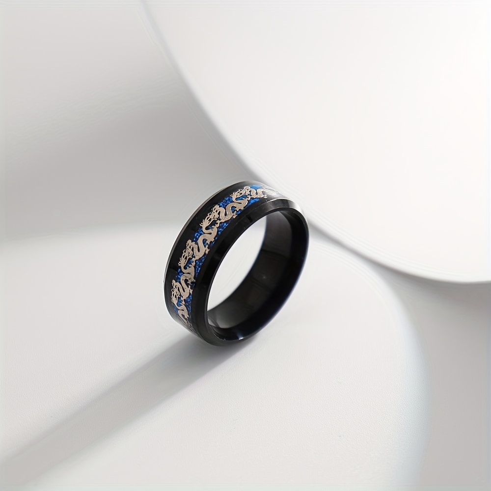 Vintage Dragon Pattern Stainless Steel Ring for Men