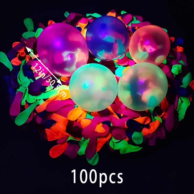 100pcs Ballon Fluorescent Décoration De Fête De Nuit Ballon - Temu Canada