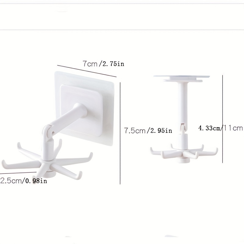 360 Rotating Hook with Strong Adhesive for Nail Storage