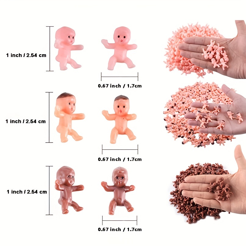 Tanlee 300 Pieces Mini Plastic Babies 6 Colors Tiny Baby Dolls Baby Shower  Party Favor Supplies Ice Cube Game Party Decoretions Baby Full Moon Gifts