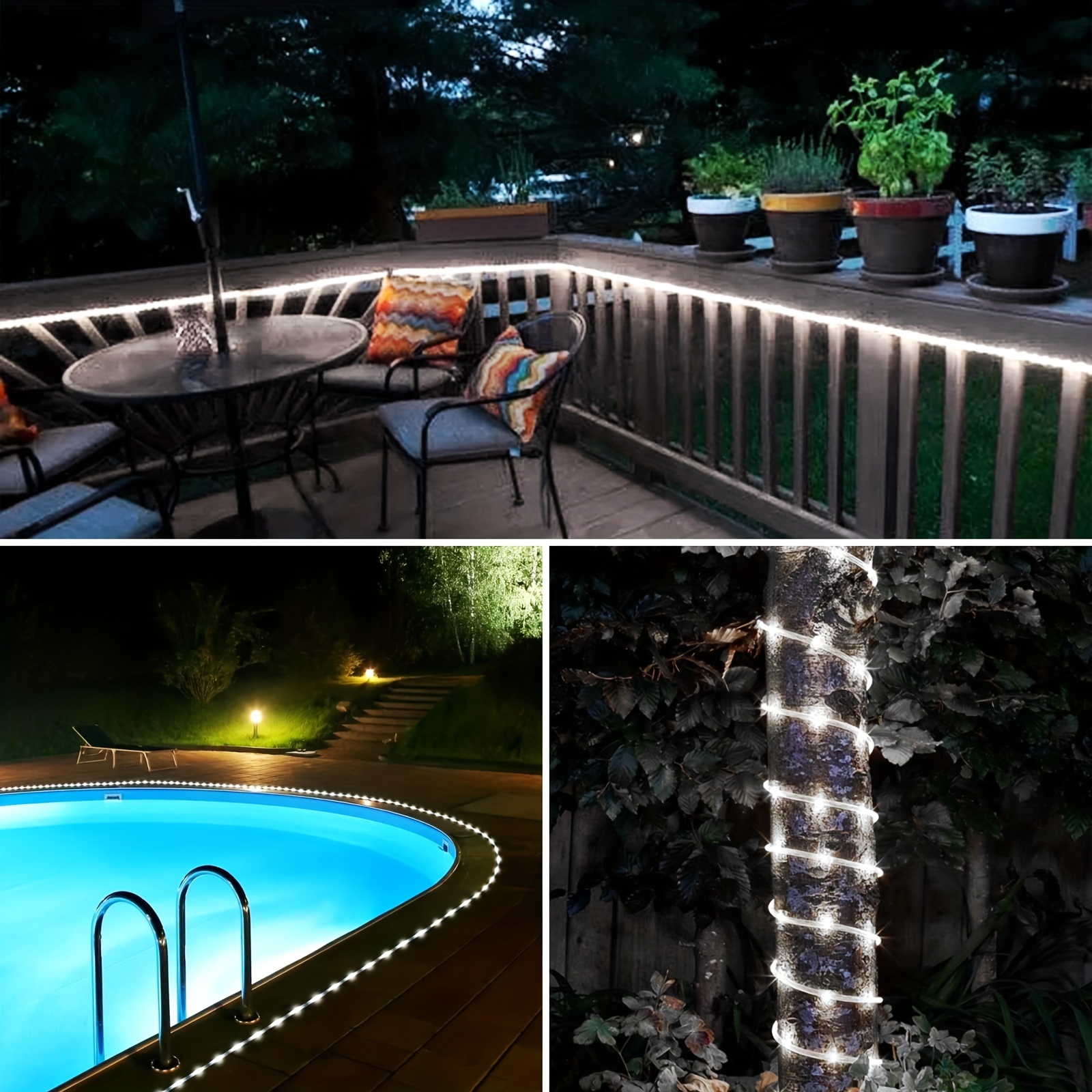 Battery Rope Lights Outdoor Waterproof 8 Modes - Temu