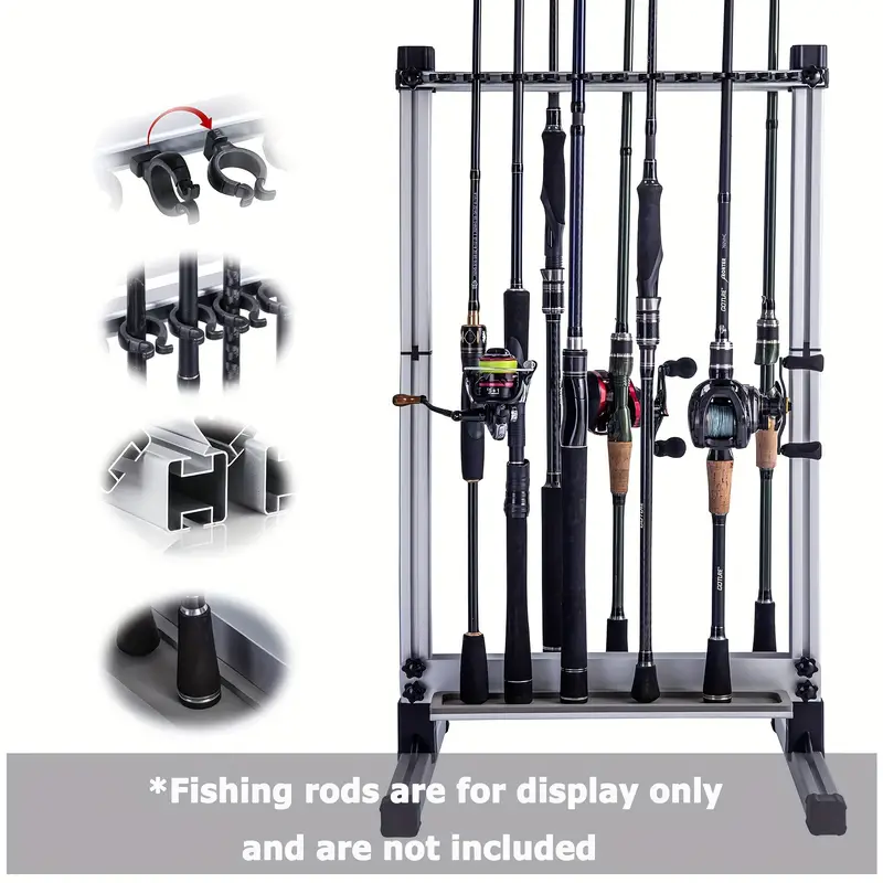 24 slot Removable Fishing Rod Holder Adjustable Space saving - Temu Austria