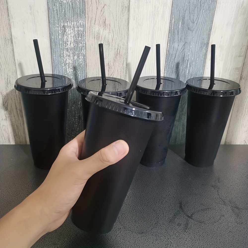 5 Pcs Reusable Plastic Cups with Straw and Lids - 24oz Durable Water Cup  Tumblers Iced Coffee Lid Water Bottle Travel Mug Cup Summer Party Bulk Cold  for Adults Perfect for Halloween