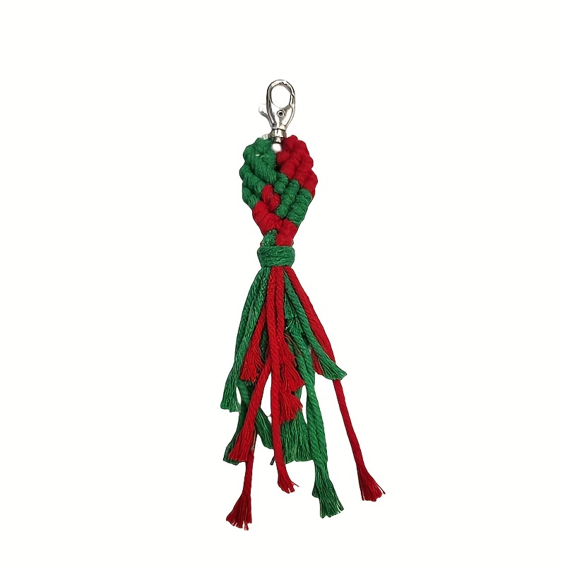 VILLCASE Tassel Bag Charm tassel charm mini macrame key chains tassels bag  ornament boho decorations backpack purse lace to rotate Mini Macrame Key