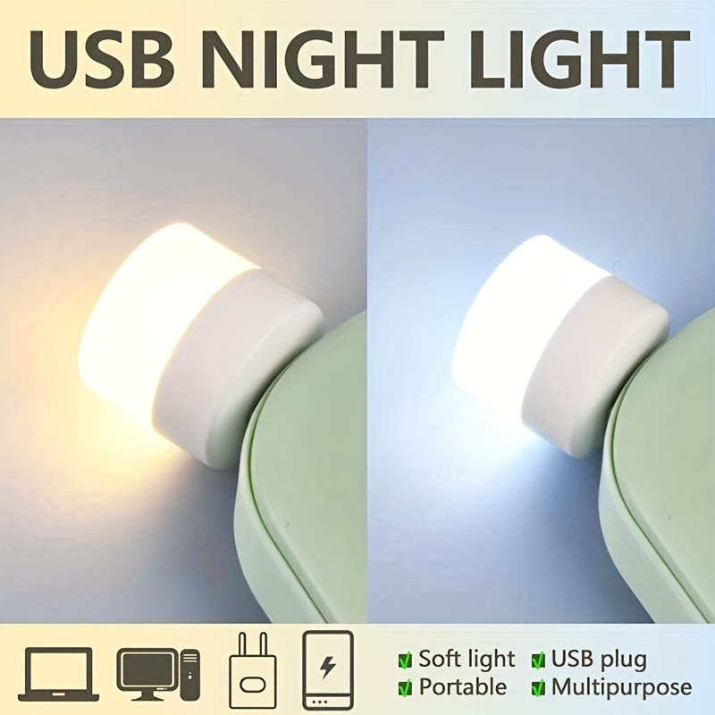 1pc usb plug led lamp portable eye protection reading light for bedroom power bank computer details 5