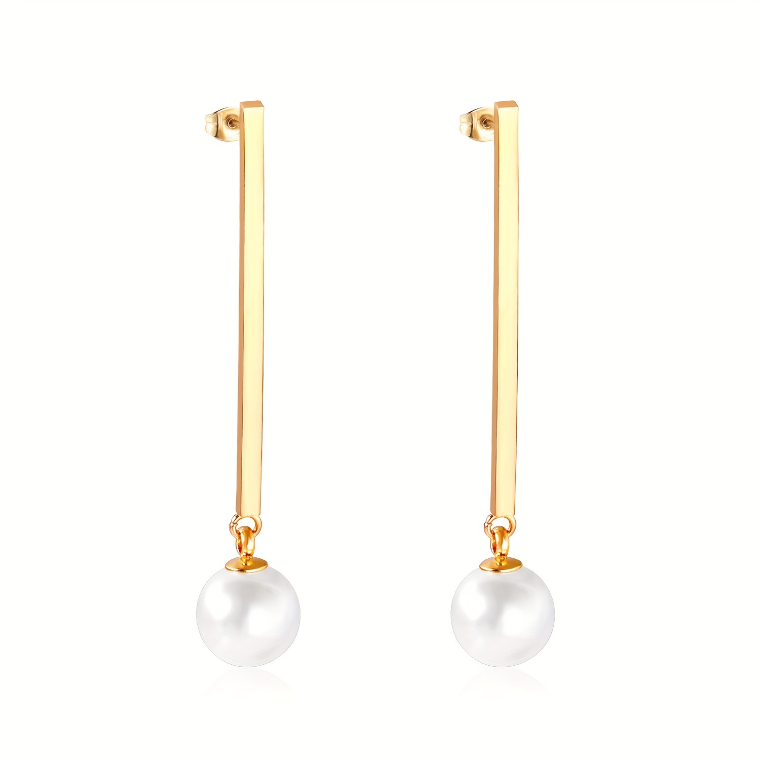 Faux Pearl Pendant Dangle Orecchini Stile Elegante E Semplice Gioielli  Placcati In Oro 18K Regalo Femminile Alla Moda - Temu Italy