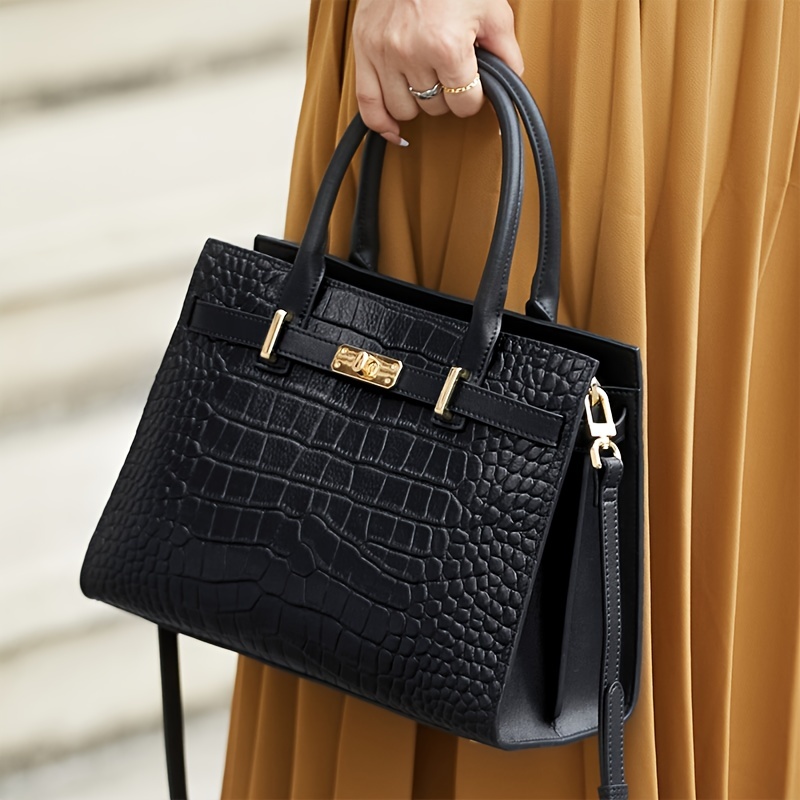 ZOOLER Crocodile Embossed Handbag | Women's Leather Satchel | Purse Crossbody Bag