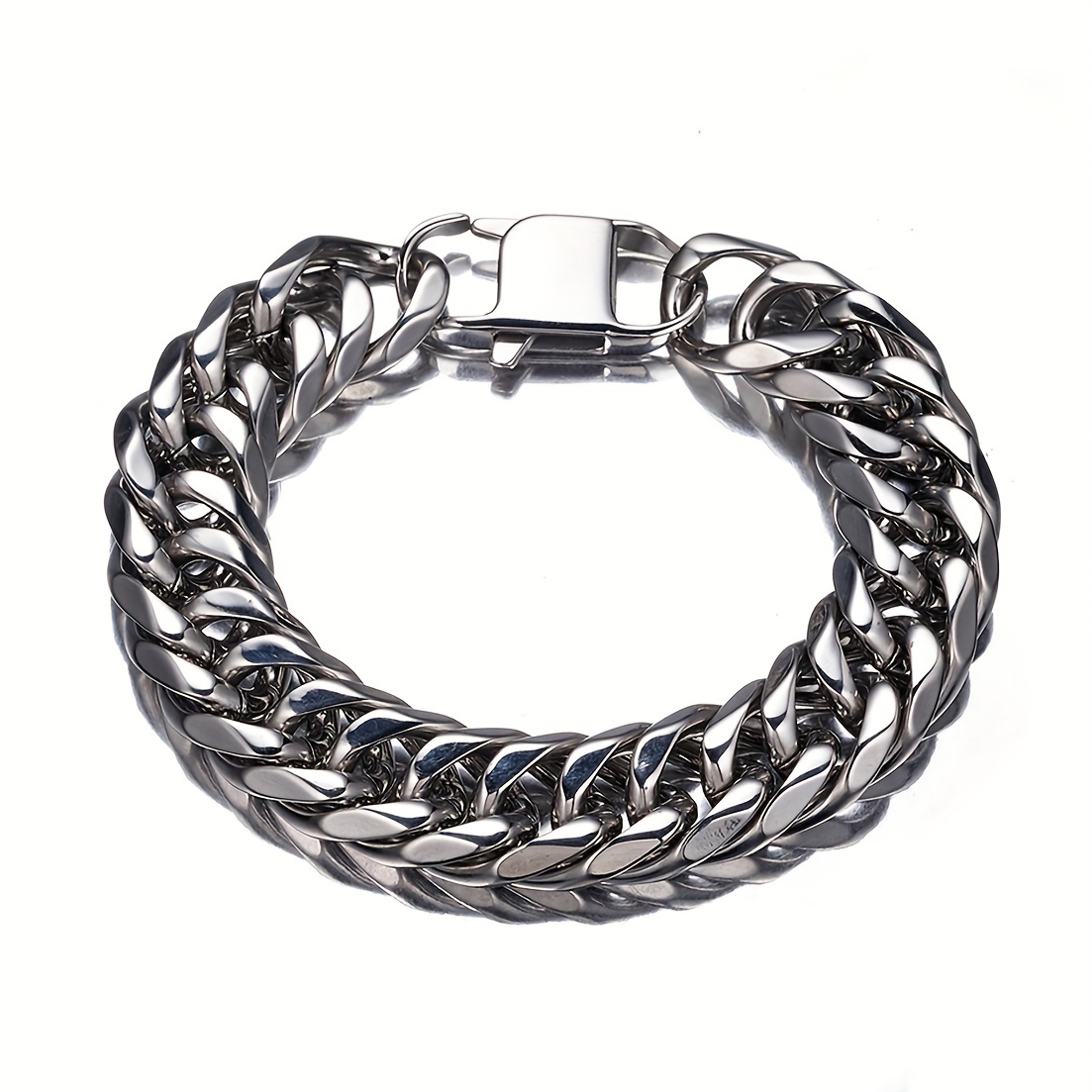 Stainless Steel Silver Color Men's Cuban Chain Hip hop Style - Temu