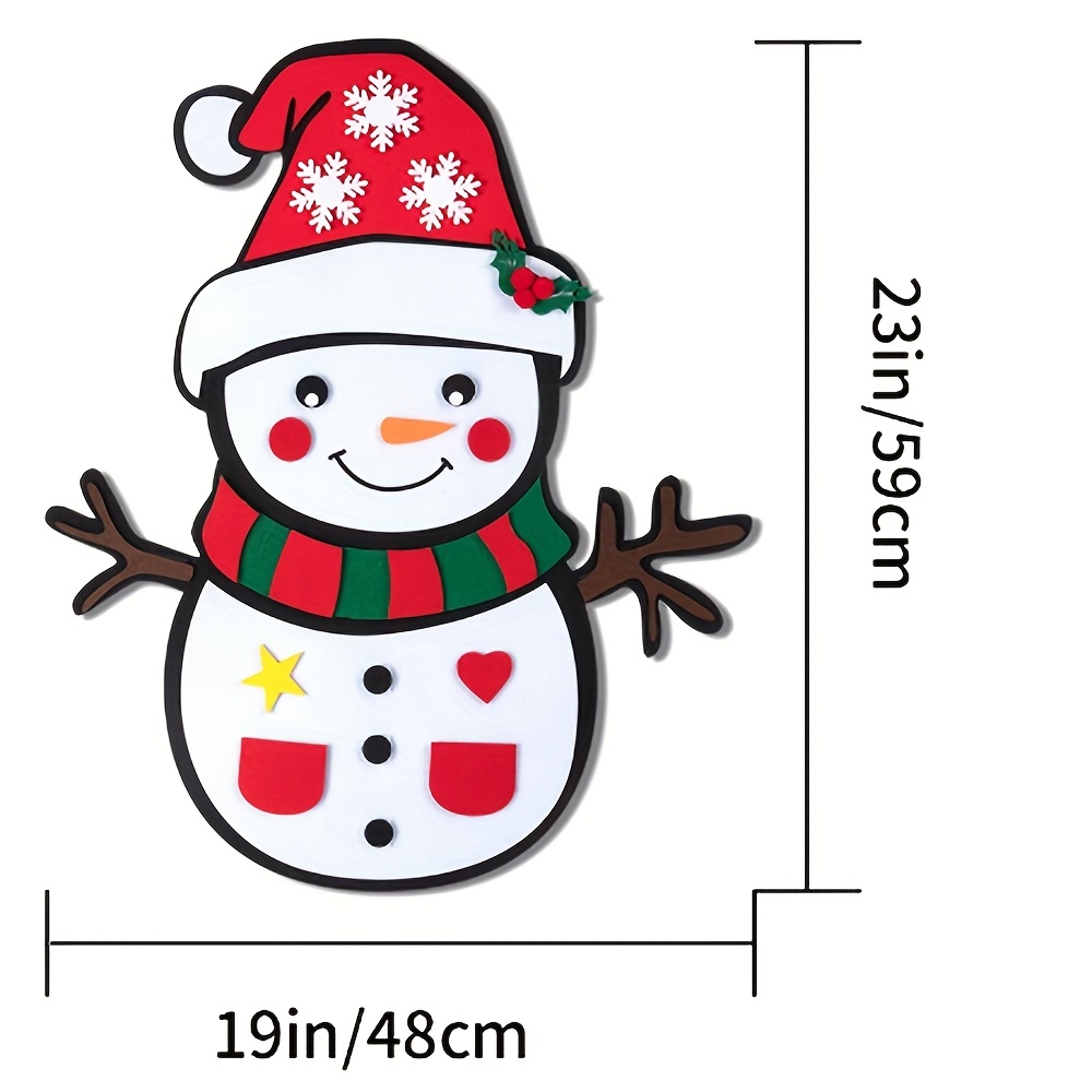 Felt Snowman For Wall Decor Double sided Diy Felt Christmas - Temu