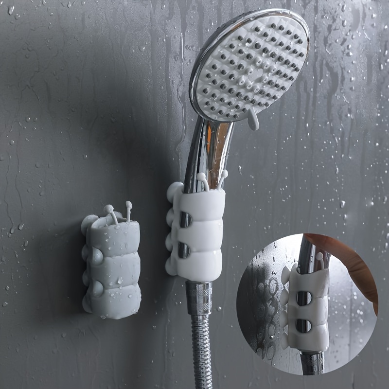 Set di accessori per il bagno Staffa per soffione doccia in silicone senza  perforazione Rimovibile a parete con ventose Accessori per il bagno