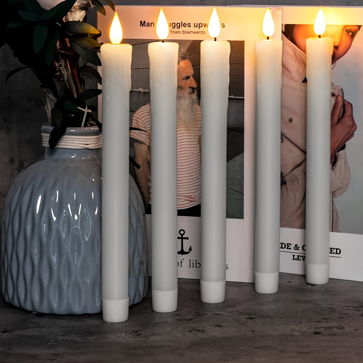 6pcs Bougies Coniques Sans Flamme À LED En Cire Véritable - Temu Switzerland