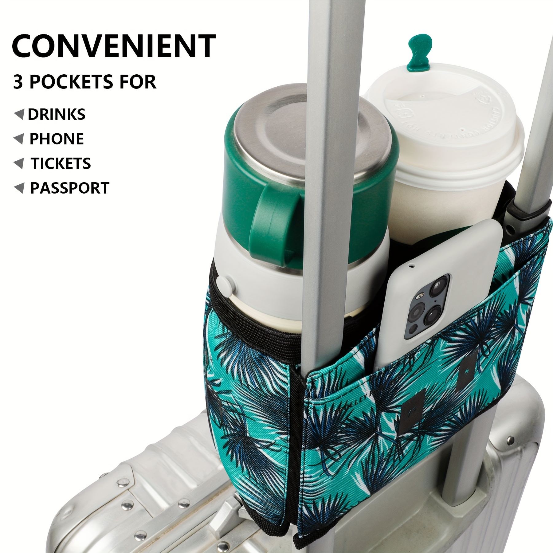 riemot Luggage Travel Cup Holder Free Hand Drink Carrier - Hold
