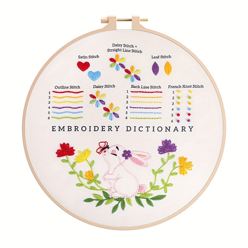 3 Pack Animal Flower Embroidery Kit with Hoop & Instruction