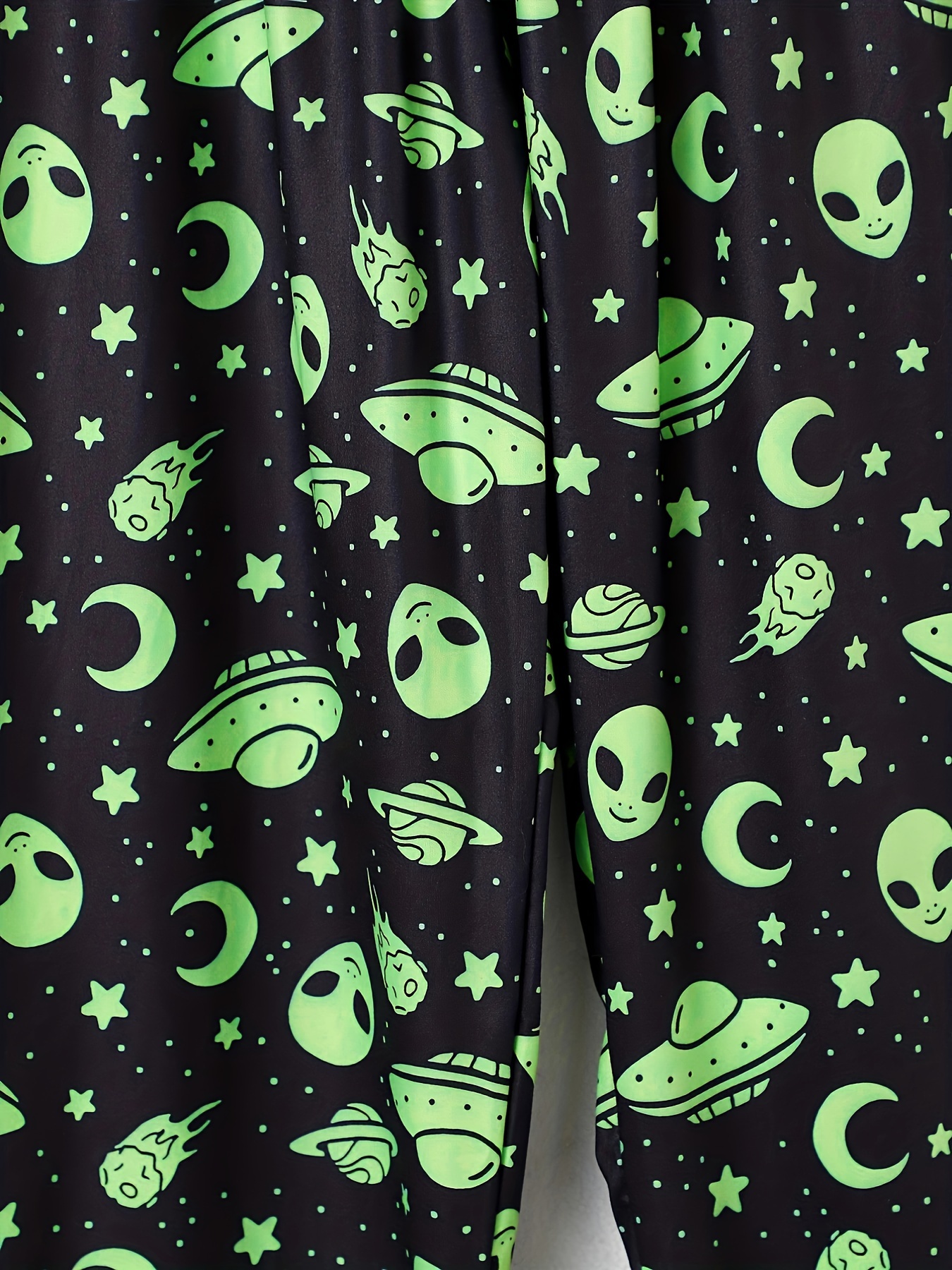 Alien Print Sleep Bottom Cozy Breathable Elastic Waistband Temu