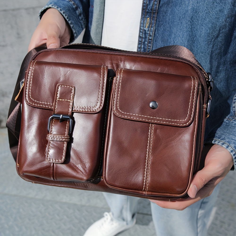 Genuine Leather Shoulder Bag for Men