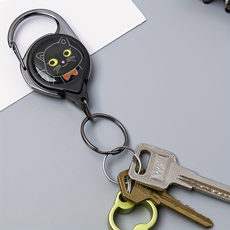 Cute Animal Pattern Keychain Retractable Id Badge Holder - Temu