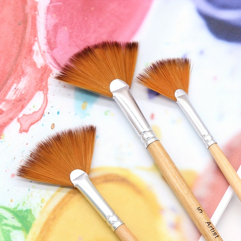 Corot 9pcs Paint Brushes Sets, Nylon Hair Watercolor Brushes Sets,Flat  Shapes Acrylic Paint Brushes for Oil,Gouache,Nail,Face,DIY Craft Art  Painting