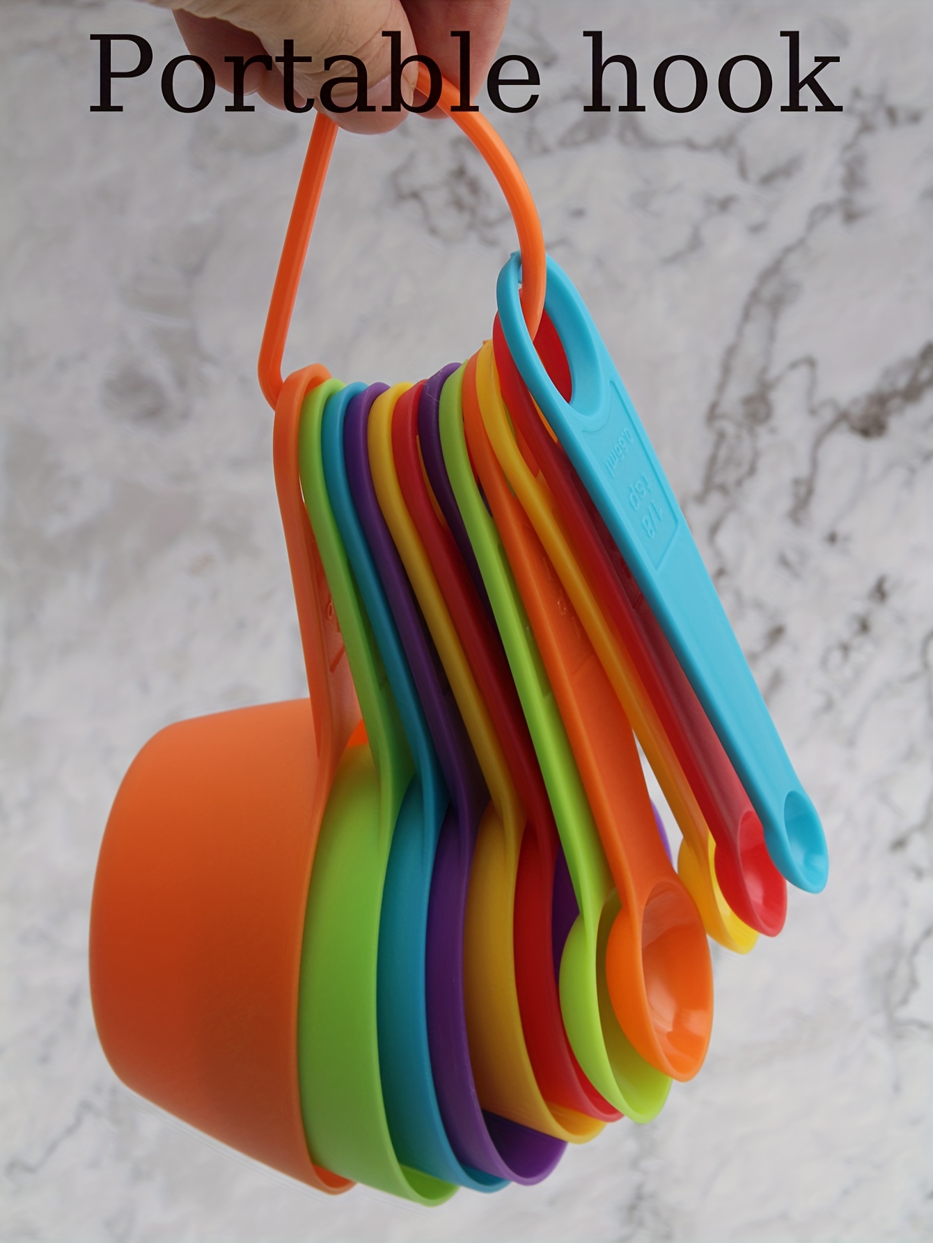 Measuring Cups and Spoons Set, Plastic Measuring Cup Set, Color Measuring  Spoons and Cups Plastic, Cute Measuring Cups and Spoons, Rainbow Plastic