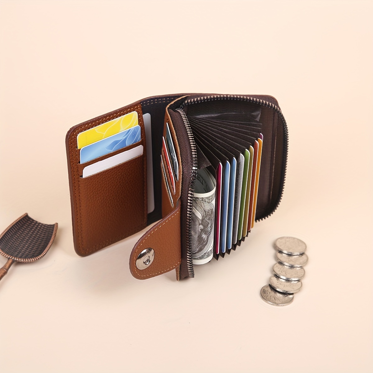Luxury Designer Men Wallet Genuine Leather Bifold Short Wallets Male Hasp  Vintage Purse Coin Pouch Multi-functional Cards Pocket